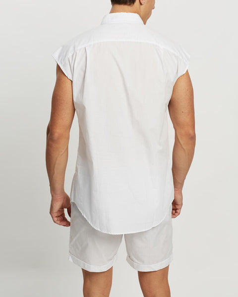Sleeveless Button-Up Shirt