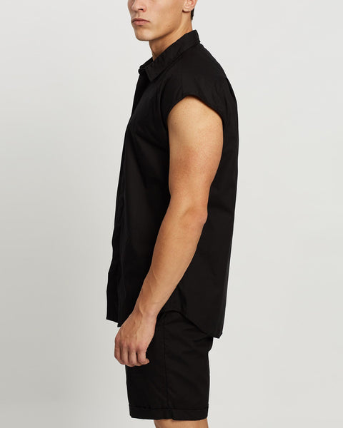 Sleeveless Button-Up Shirt
