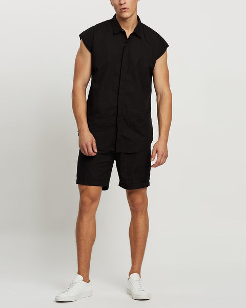 Sleeveless Button-Up Shirt